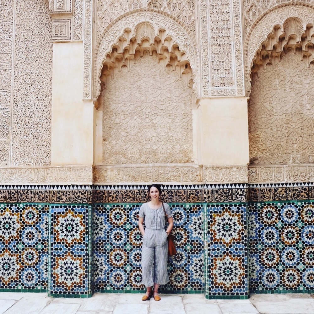 Gray striped jumpsuit/romper with pockets